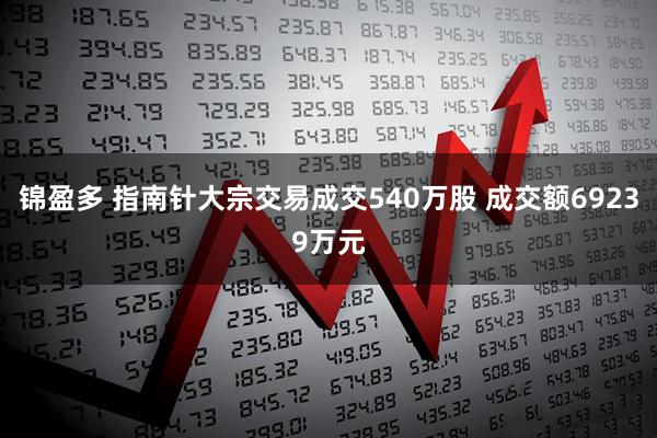 锦盈多 指南针大宗交易成交540万股 成交额69239万元