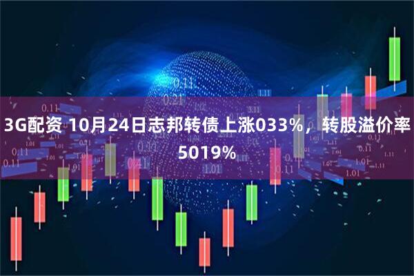 3G配资 10月24日志邦转债上涨033%，转股溢价率5019%